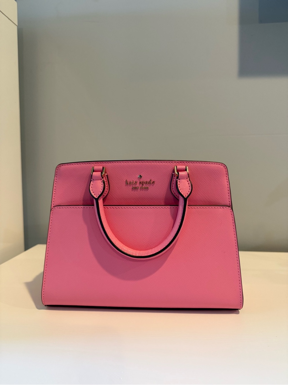 kate spade Pink Saffiano Leather Structured Satchel